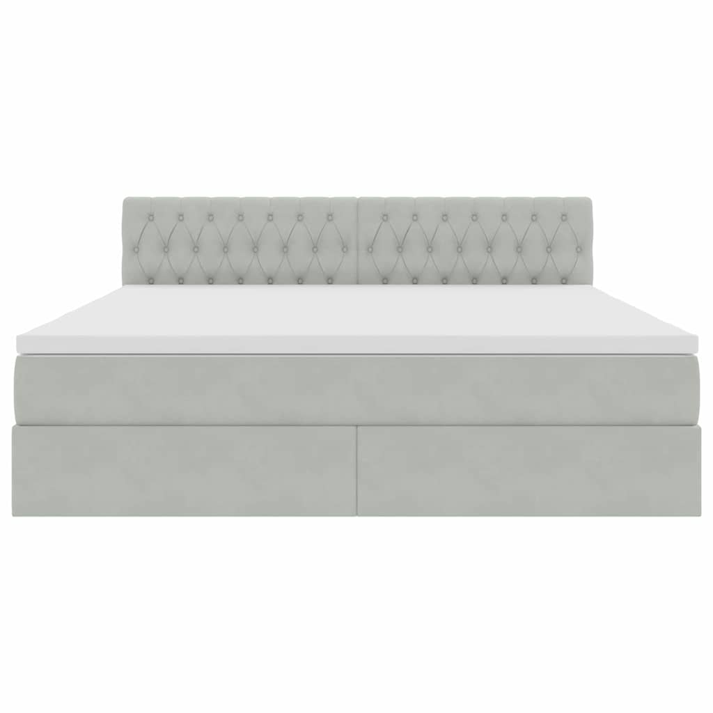 Letto con testiera Grigio chiaro 180 x 200 cm Velluto
