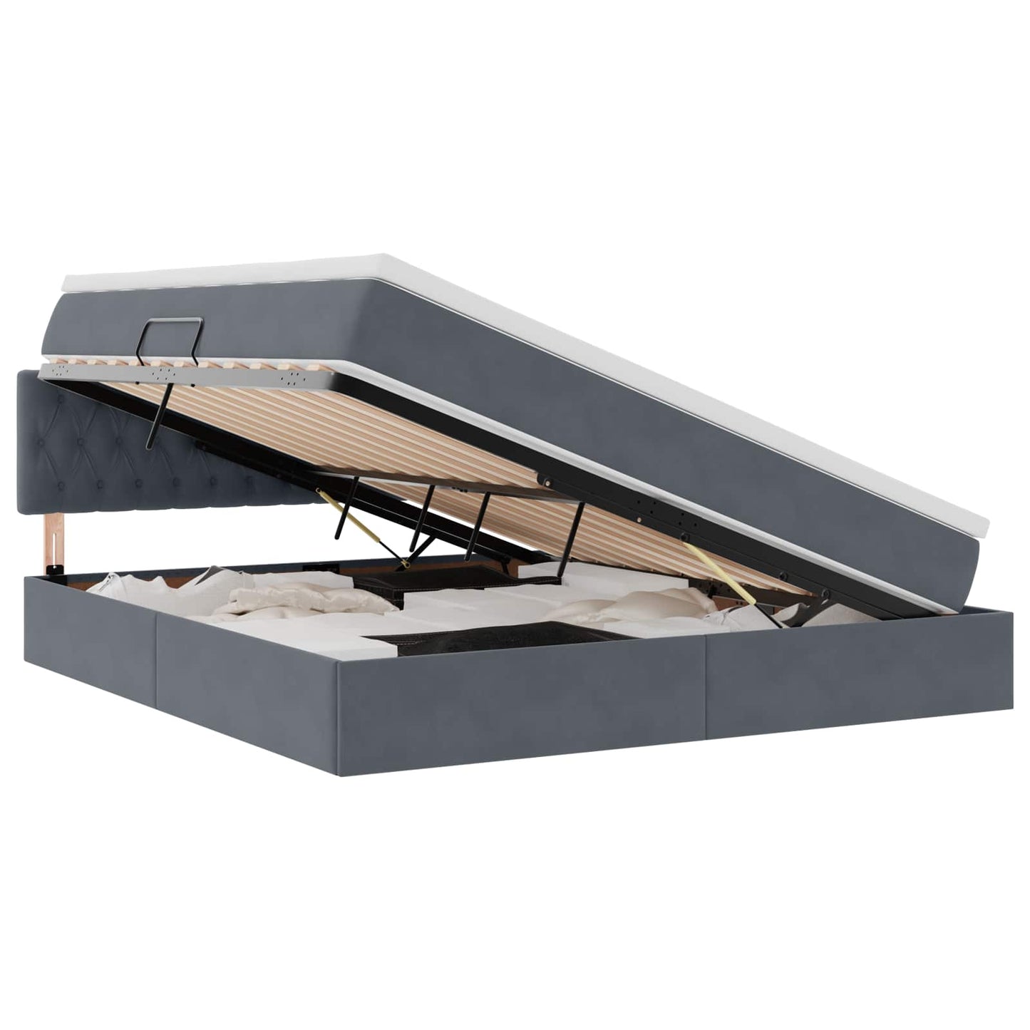 Letto con contenitore LED e materasso Grigio Scuro 180 x 200 cm | homemem39