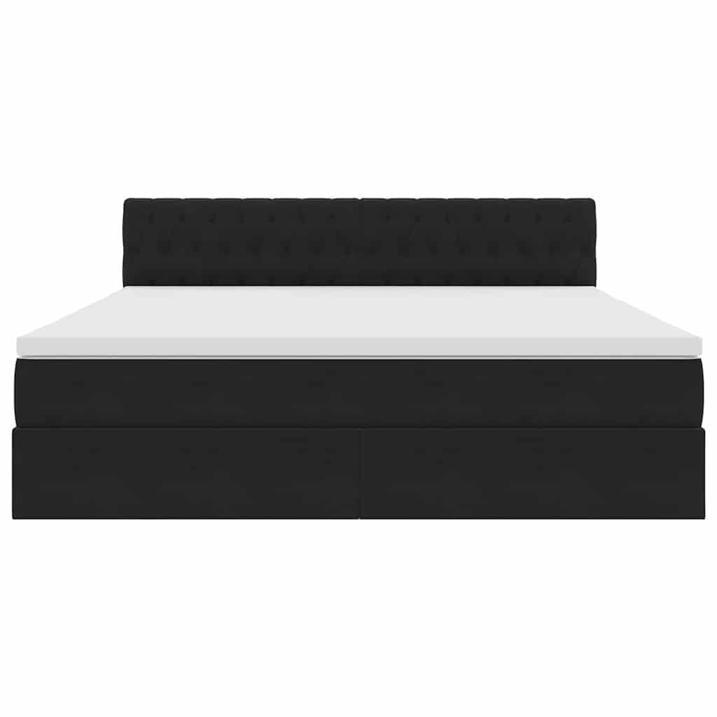 Letto con luci a strisce a LED Nero 180 x 200 cm Velluto