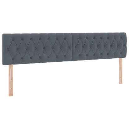 Letto con testiera Grigio scuro 200 x 200 cm Velluto