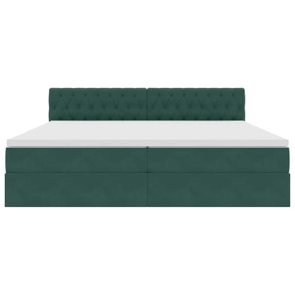 Letto con contenitore LED e materasso Verde Scuro 200 x 200 cm | homemem39