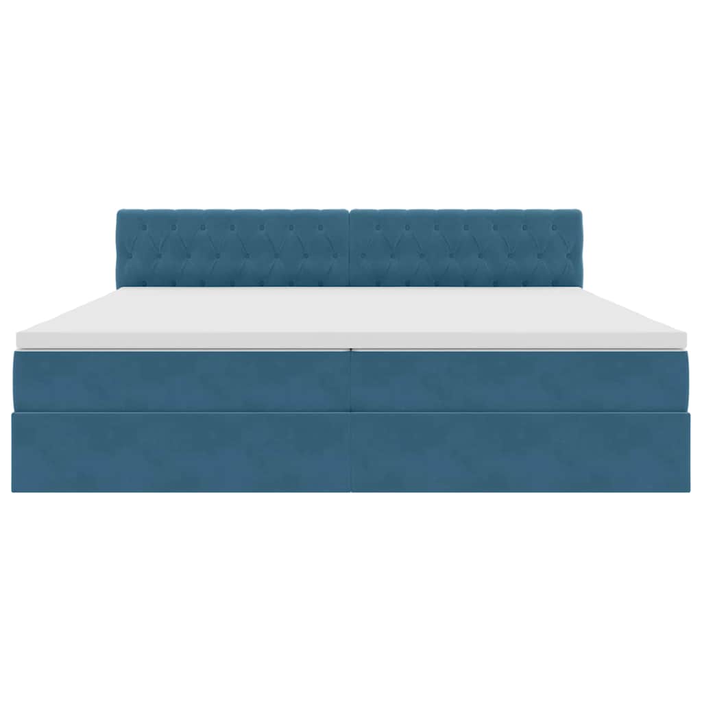 Letto con contenitore LED e materasso Blu Scuro 200 x 200 cm | homemem39