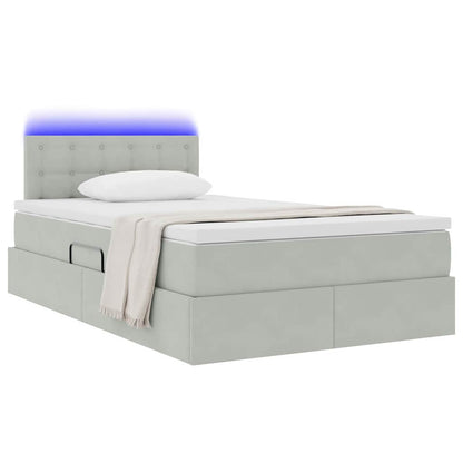 Letto con contenitore LED e materasso Grigio Chiaro | homemem39