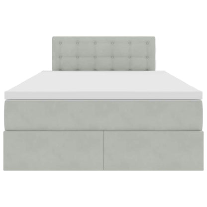 Letto con testiera Grigio chiaro 120 x 200 cm Velluto