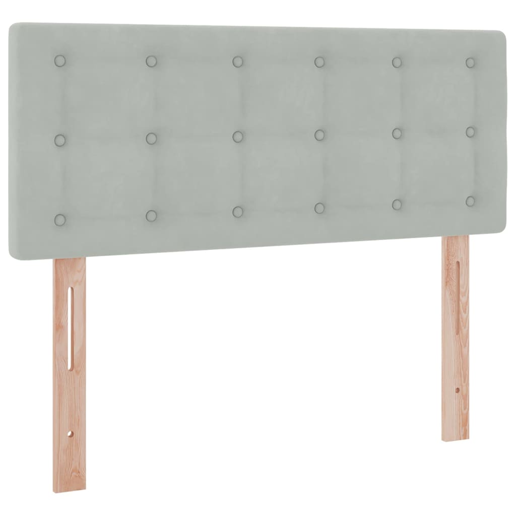 Letto con testiera Grigio chiaro 120 x 200 cm Velluto