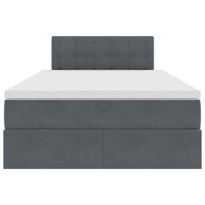 Letto con testiera Grigio scuro 120 x 200 cm Velluto