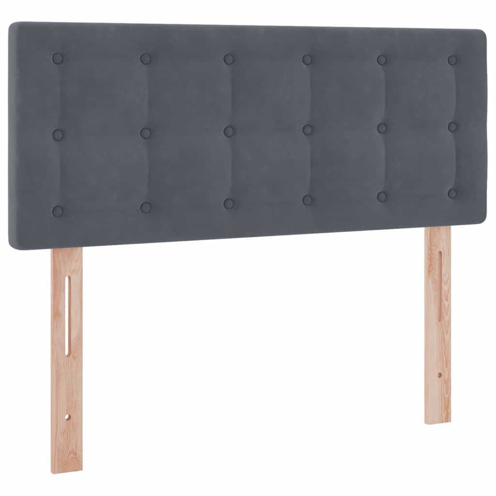 Letto con testiera Grigio scuro 120 x 200 cm Velluto