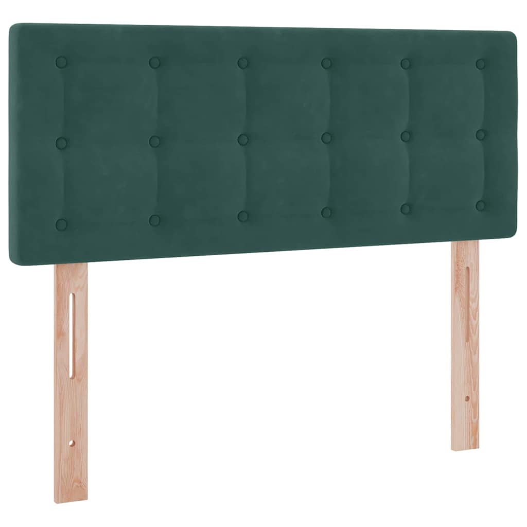 Letto con luci a strisce a LED Verde Scuro 120 x 200 cm Velluto