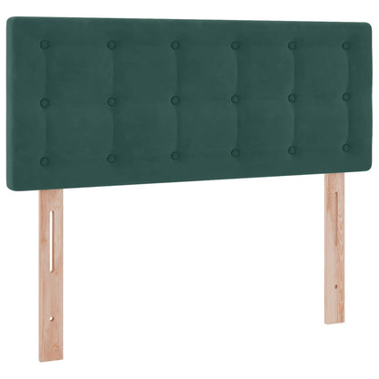 Letto con luci a strisce a LED Verde Scuro 120 x 200 cm Velluto