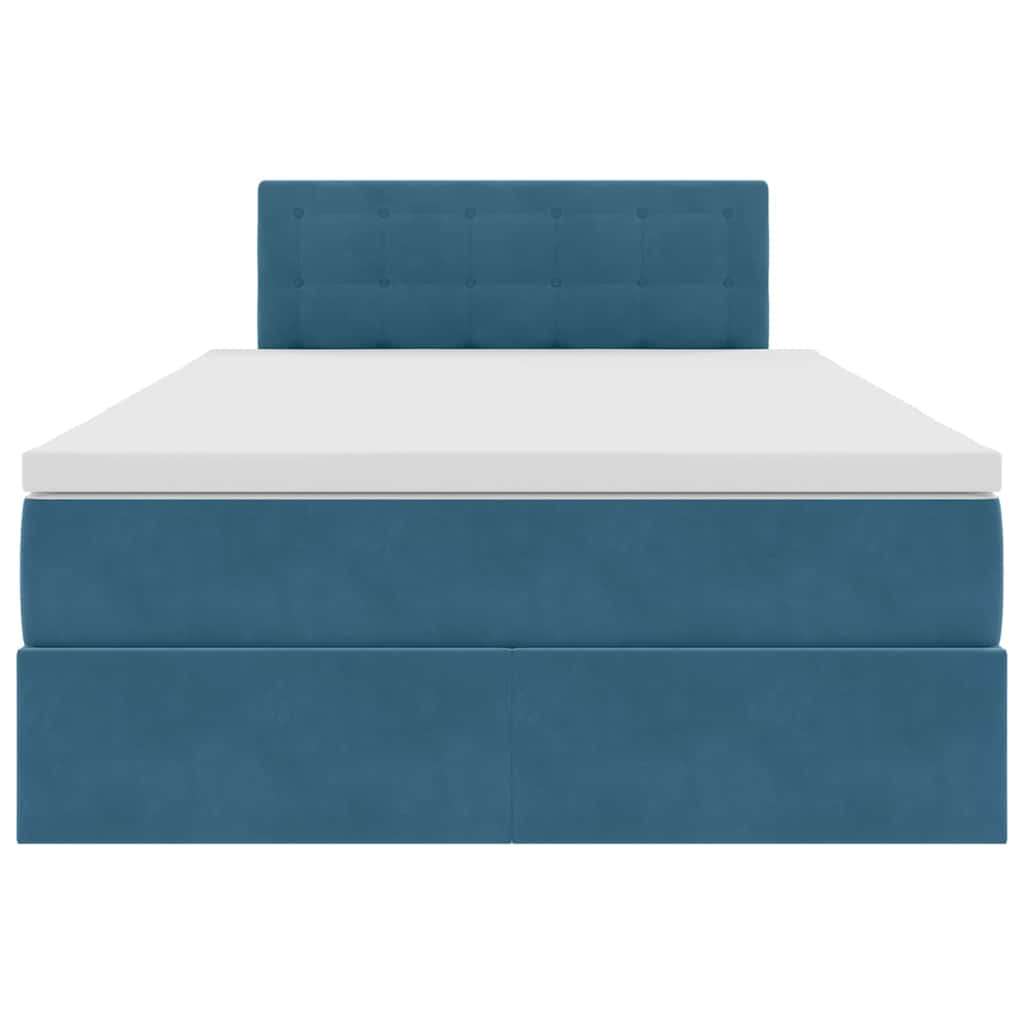 Letto con luci a strisce a LED Blu Scuro 120 x 200 cm Velluto