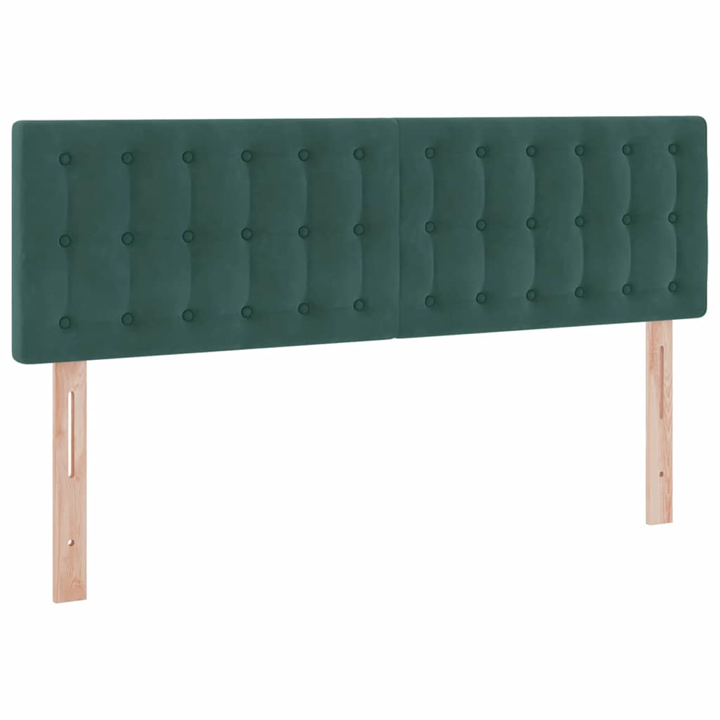Letto con luci a strisce a LED Verde Scuro 140 x 190 cm Velluto
