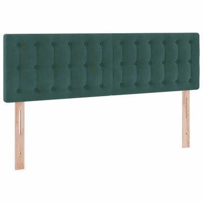 Letto con luci a strisce a LED Verde Scuro 140 x 190 cm Velluto