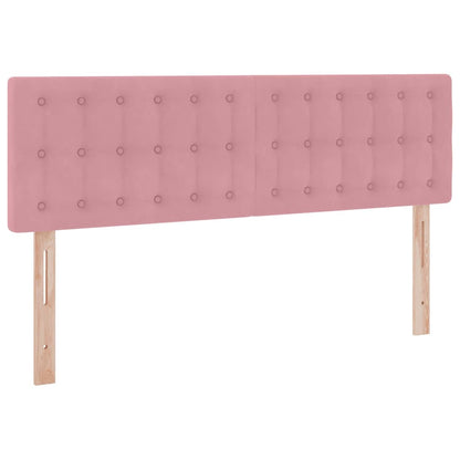 Letto con luci a strisce a LED Rosa 140 x 190 cm Velluto