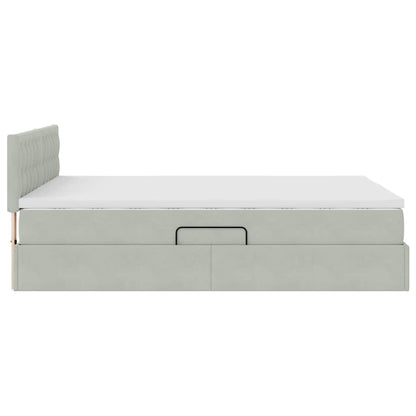 Letto con testiera Grigio chiaro 140 x 200 cm Velluto