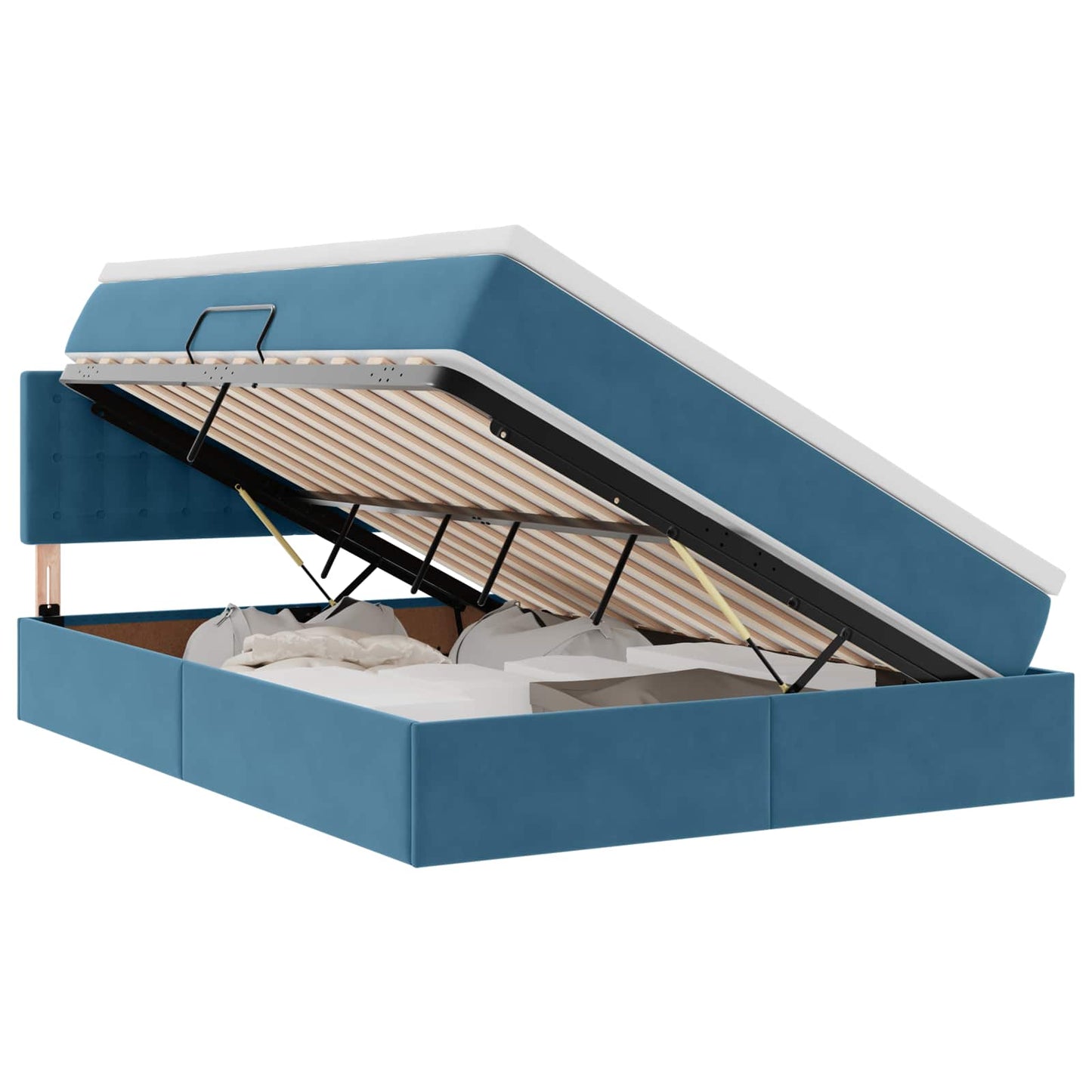 Letto con contenitore LED e materasso Blu Scuro 140 x 200 cm | homemem39