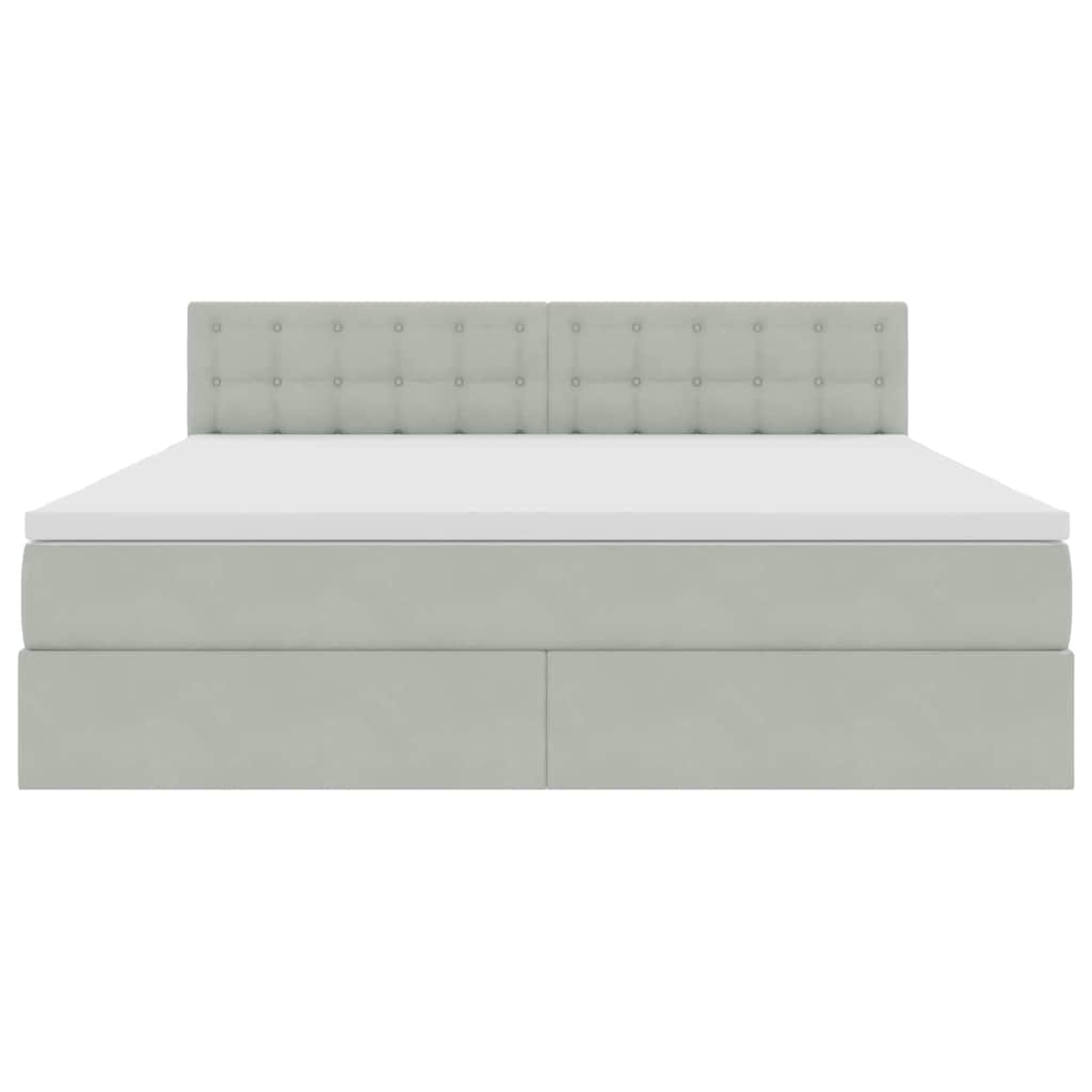 Letto con testiera Grigio chiaro 180 x 200 cm Velluto