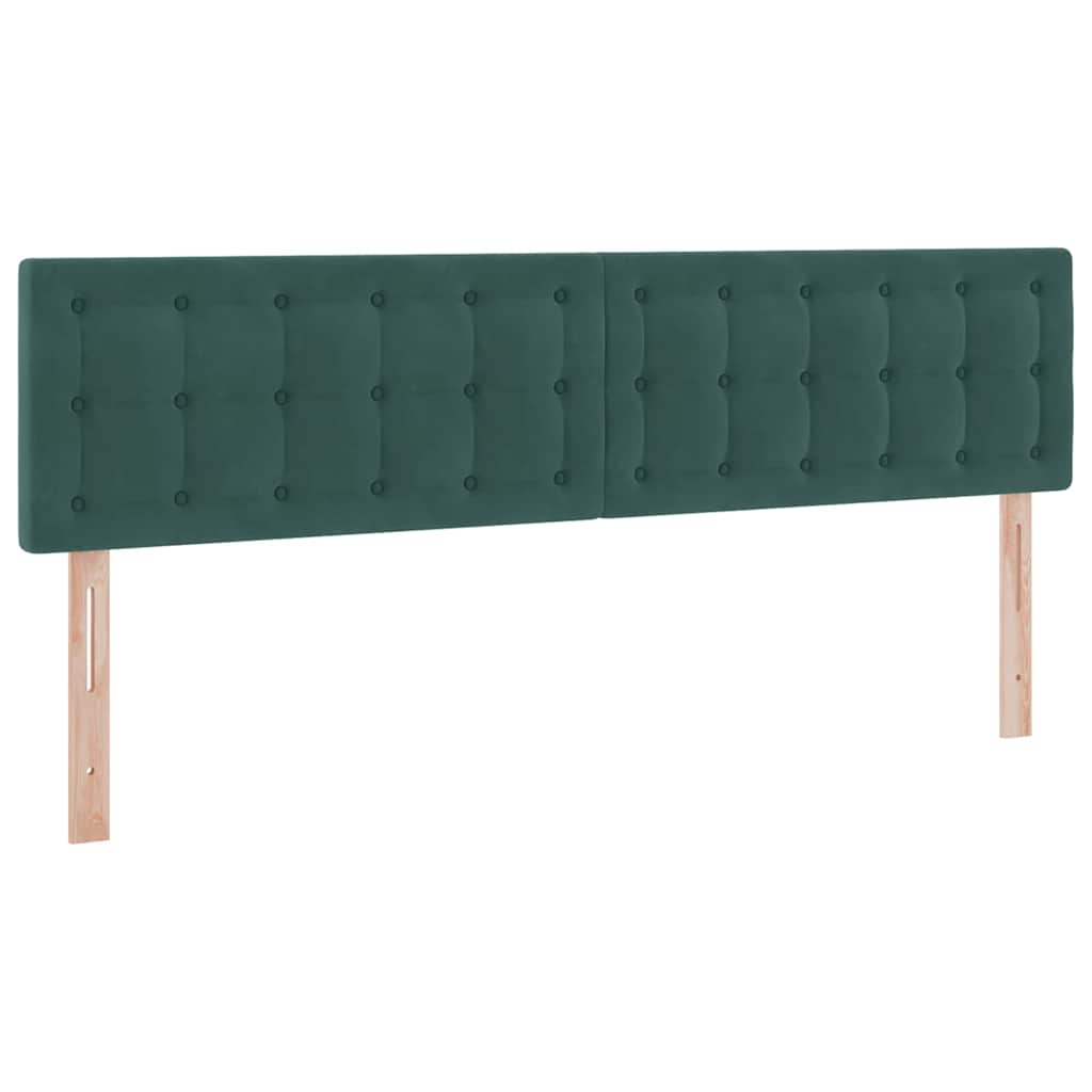 Letto con luci a strisce a LED Verde Scuro 180 x 200 cm Velluto