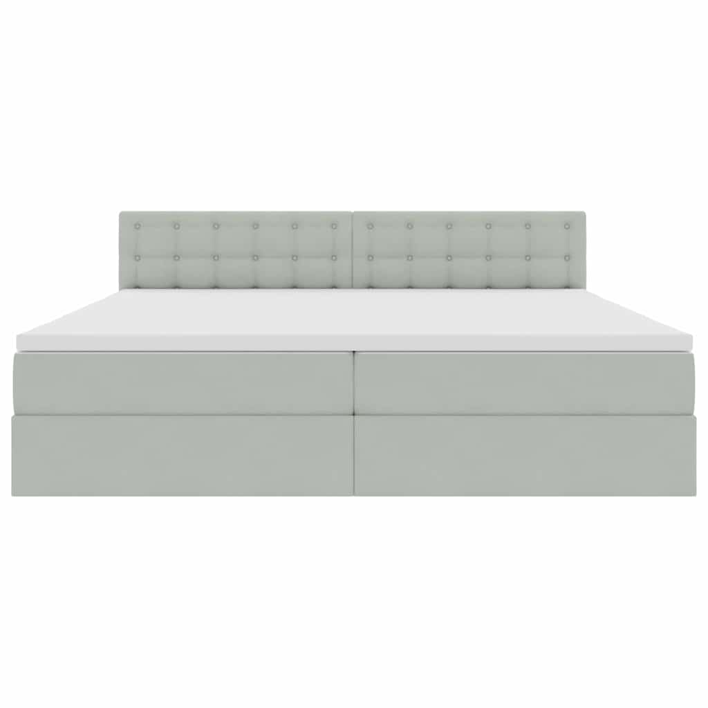 Letto con contenitore e LED Grigio chiaro 200 x 200 cm Velluto