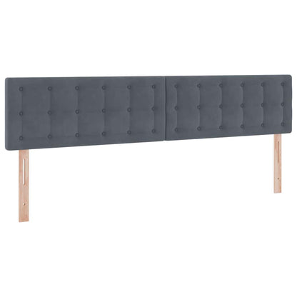 Letto con testiera Grigio scuro 200 x 200 cm Velluto