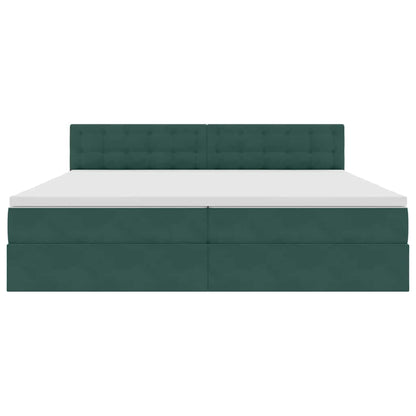 Letto con contenitore LED e materasso Verde Scuro 200 x 200 cm | homemem39