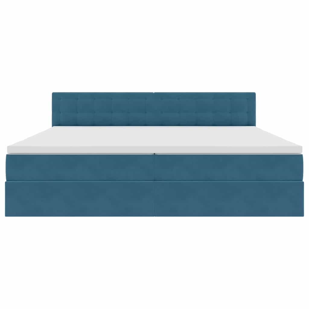 Letto con contenitore LED e materasso Blu Scuro 200 x 200 cm | homemem39