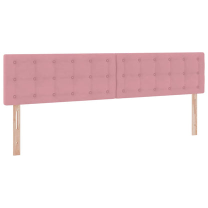 Letto con luci a strisce a LED Rosa 200 x 200 cm Velluto