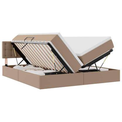 Letto con contenitore e LED con led Cappuccino 180 x 200 cm | homemem39