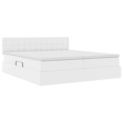 Letto con contenitore e LED con led Bianco Puro 200 x 200 cm | homemem39