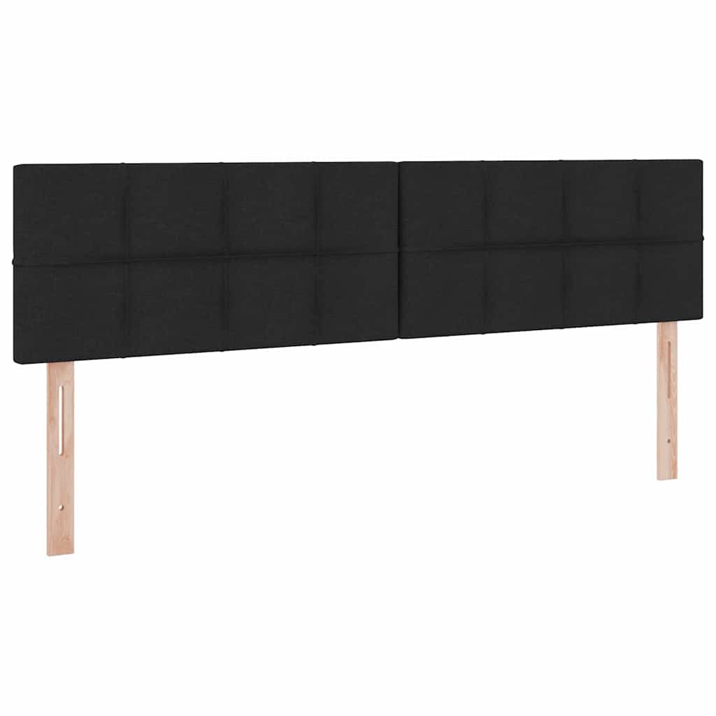 Letto con contenitore LED e materasso Nero 200 x 200 cm Tessuto
