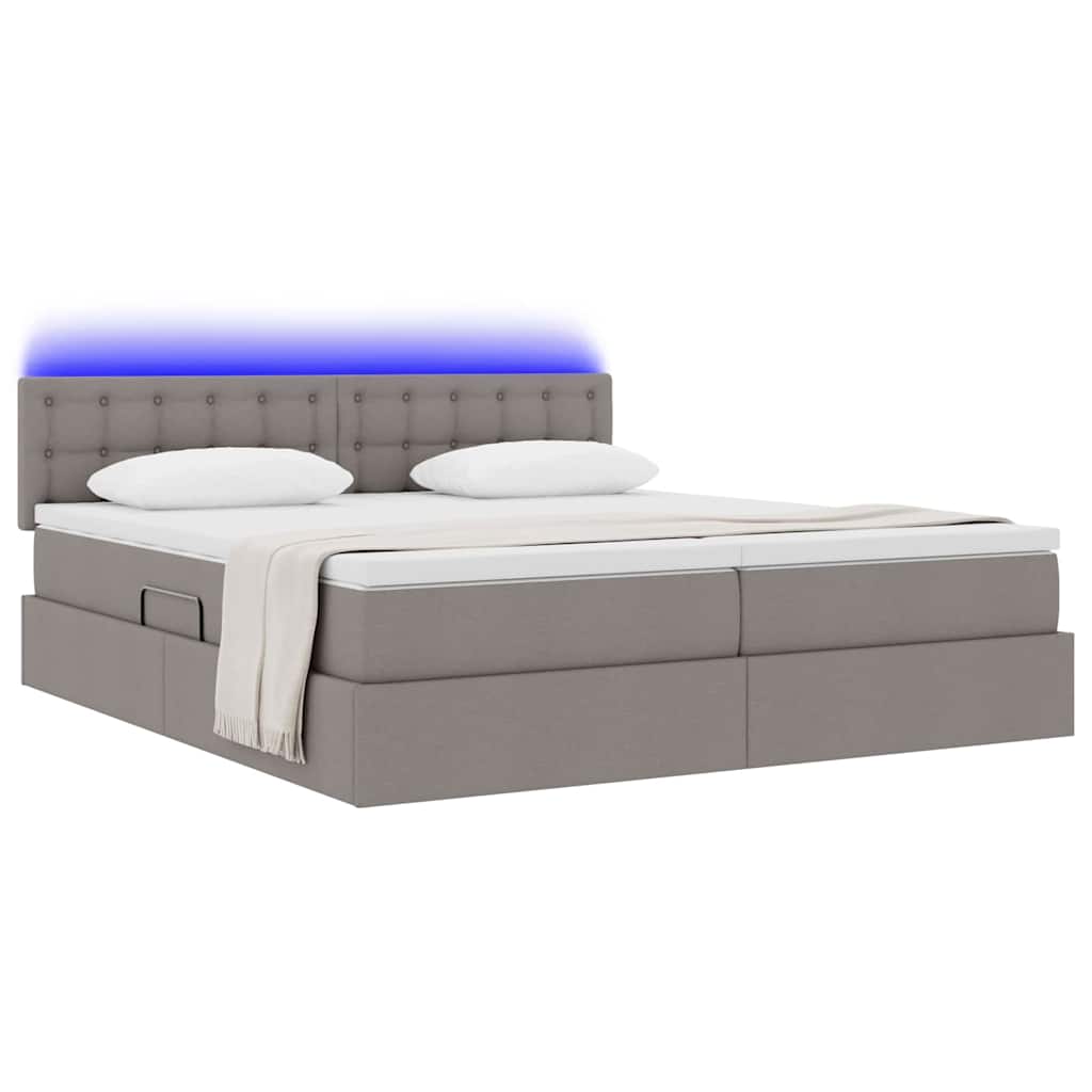 Letto con contenitore LED e materasso Tortora 180 x 200 cm