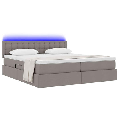Letto con contenitore LED e materasso Tortora 180 x 200 cm