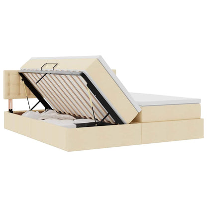 Letto con contenitore LED e materasso Crema 200 x 200 cm