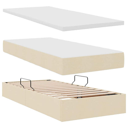 Letto con contenitore LED e materasso Crema 200 x 200 cm