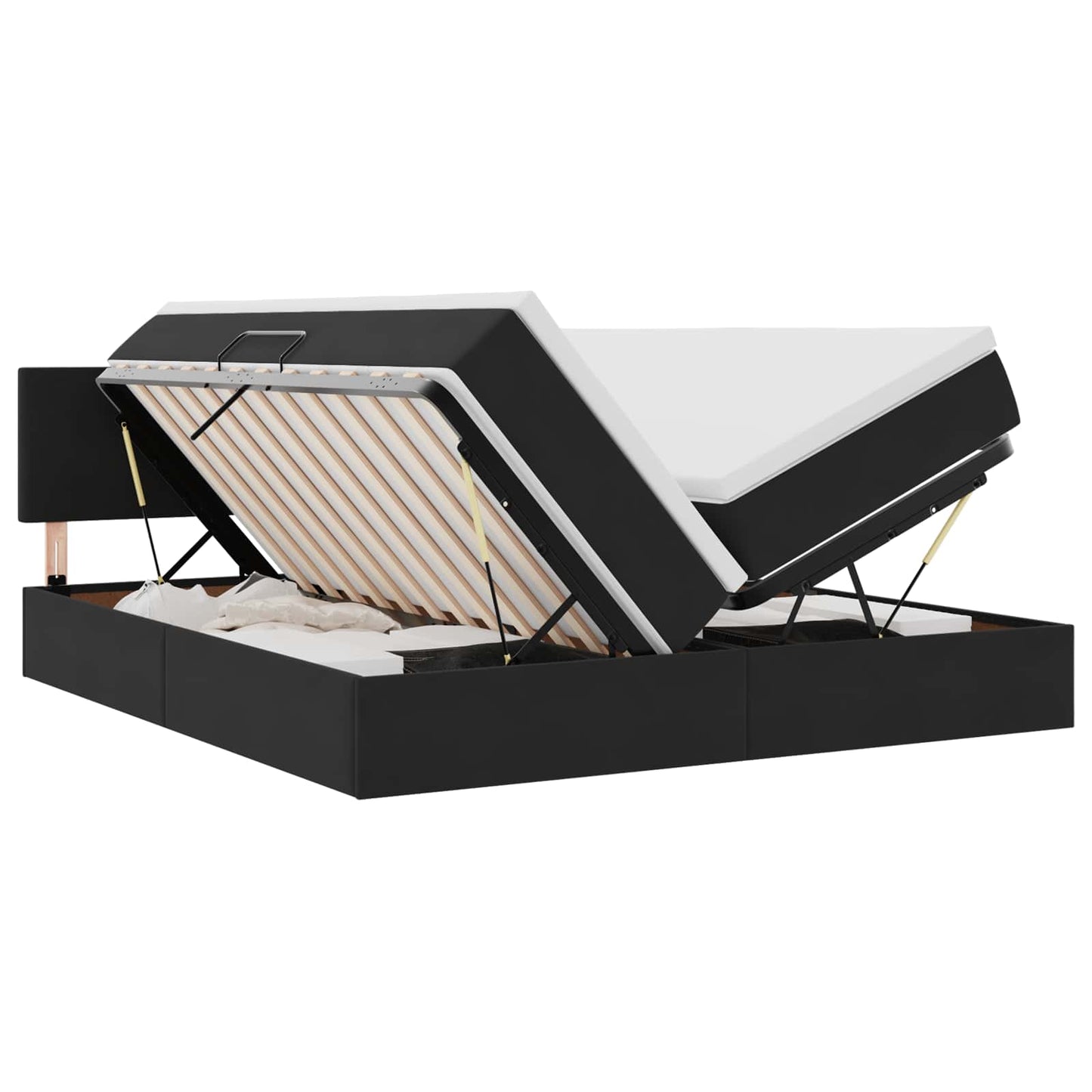 Letto con contenitore LED e materasso Nero 180 x 200 cm Velluto
