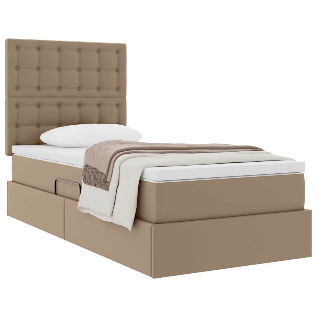 Letto con Contenitore Cappuccino 90 x 190 cm Pelle Sintetica | homemem39