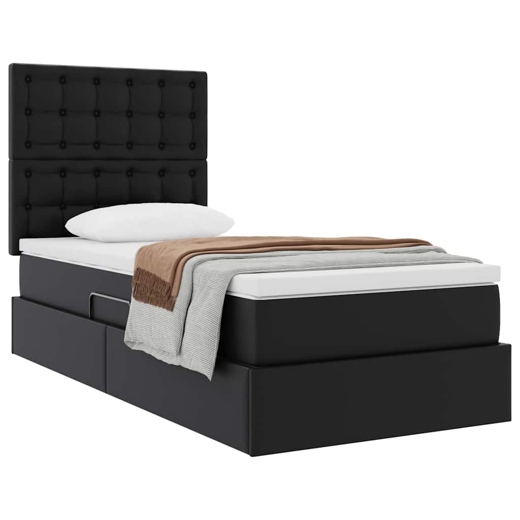 Letto con Contenitore Nero 90 x 200 cm Pelle Sintetica | homemem39