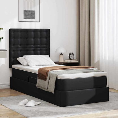 Letto con Contenitore Nero 100 x 200 cm Pelle Sintetica | homemem39