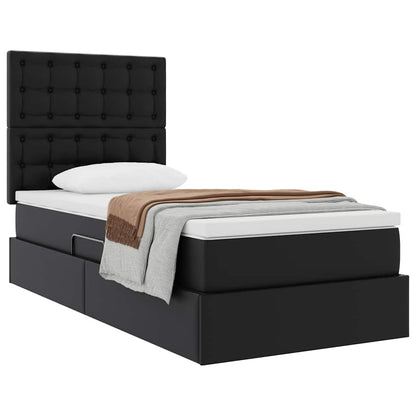 Letto con Contenitore Nero 100 x 200 cm Pelle Sintetica | homemem39