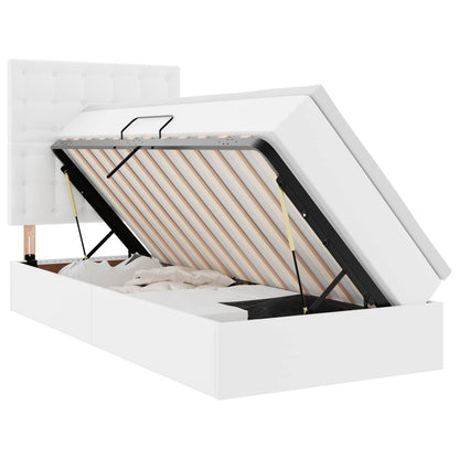 Letto con Contenitore Bianco Puro 100 x 200 cm Pelle Sintetica | homemem39