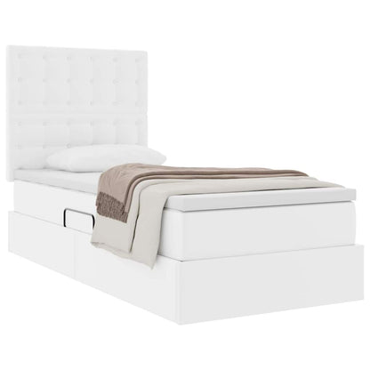 Letto con Contenitore Bianco Puro 100 x 200 cm Pelle Sintetica | homemem39