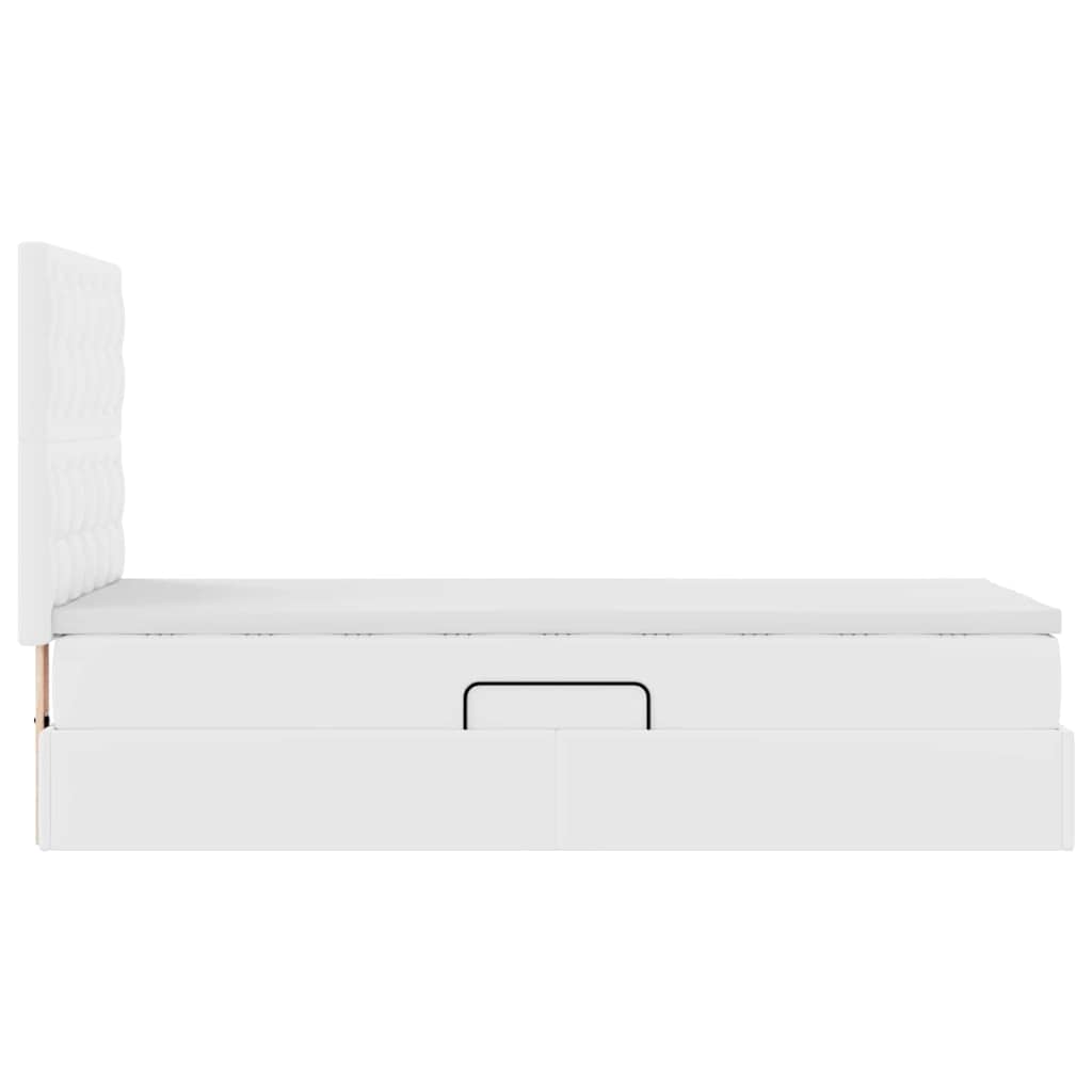 Letto con Contenitore Bianco Puro 100 x 200 cm Pelle Sintetica | homemem39