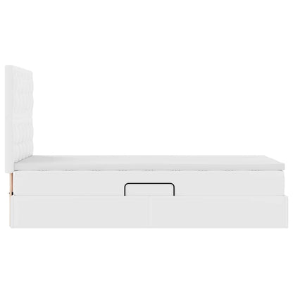 Letto con Contenitore Bianco Puro 100 x 200 cm Pelle Sintetica | homemem39