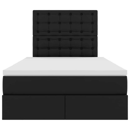Letto con Contenitore Nero 120 x 190 cm Pelle Sintetica | homemem39