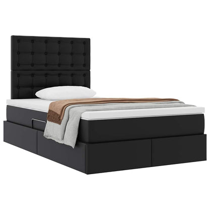 Letto con Contenitore Nero 120 x 190 cm Pelle Sintetica | homemem39