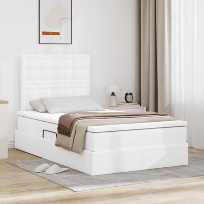 Letto con Contenitore Bianco Puro 120 x 200 cm Pelle Sintetica | homemem39