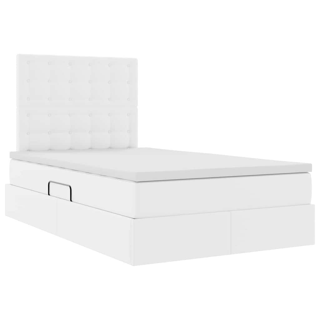 Letto con Contenitore Bianco Puro 120 x 200 cm Pelle Sintetica | homemem39