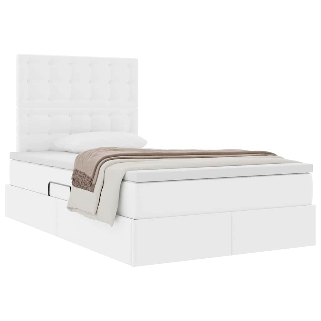Letto con Contenitore Bianco Puro 120 x 200 cm Pelle Sintetica | homemem39