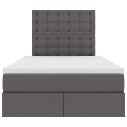 Letto con Contenitore Grigio 120 x 200 cm Pelle Sintetica | homemem39