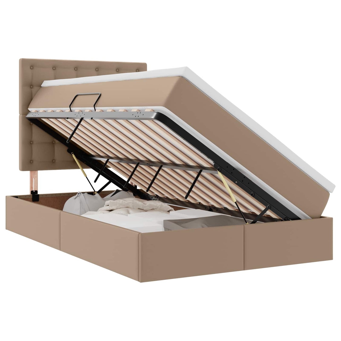Letto con Contenitore Cappuccino 120 x 200 cm Pelle Sintetica | homemem39