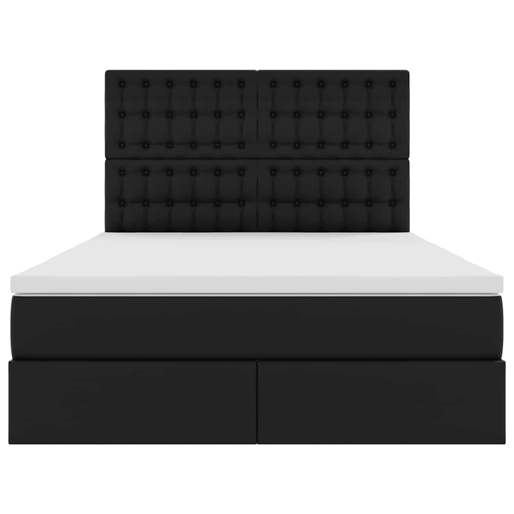 Letto con Contenitore Nero 140 x 190 cm Pelle Sintetica | homemem39